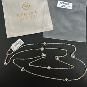 Kendra Scott Rue Long Gold Floral Necklace, 36”